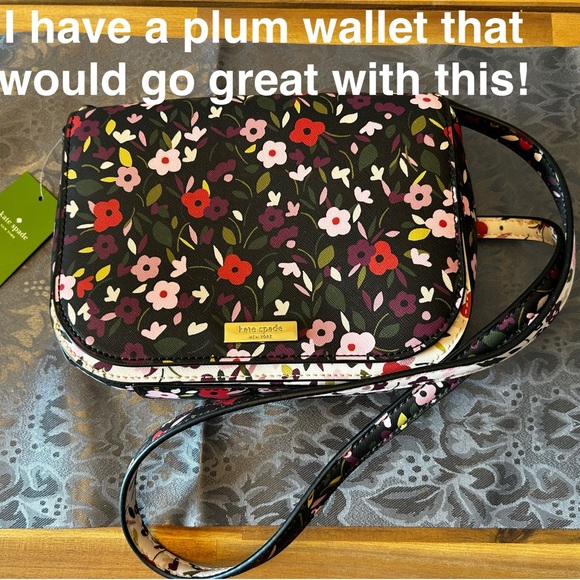 Kate Spade Laurel Way Black Multicolor Floral Crossbody Bag - Picture 1 of 7